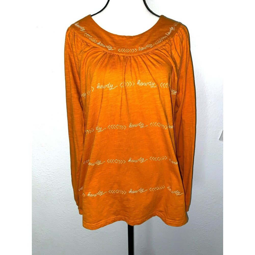 Cruel Denim Raglan Embroidered Long Sleeve Top Size XL